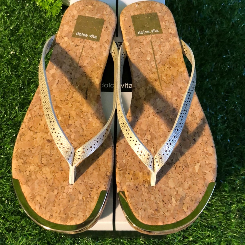 Dolce Vita - Gold Lizard Embossed Stella Sandals